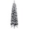 Slim Artificial Christmas Tree with Flocked Snow Green 4 ft PVC